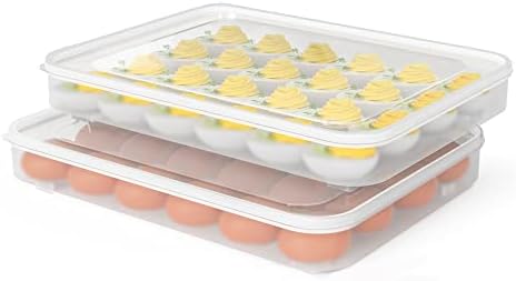 מיכלי ביצה שטניים 77 ליטר עם מכסה, מחזיק ביצים מפלסטיק למקרר וכוס מדידה מזכוכית בורוסיליקט גבוהה 77 ליטר [ידית מבודדת, זרבובית בצורת וי]